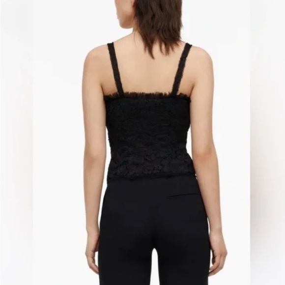 ZARA Limited Edition COLLECTION II LACE UP CROPPED BLACK Top - Sz M - Picture 2 of 4